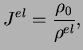 $\displaystyle J^{el} = \frac{\rho_0}{\rho^{el}},%%\frac{1+e^{el}}{1+e_0}
$