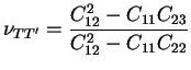 $\displaystyle \nu_{TT'} = \frac{C_{12}^2-C_{11}C_{23}}{C_{12}^2-C_{11}C_{22}}
$
