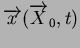 $ \overrightarrow{x}(\overrightarrow{X}_0,t)$