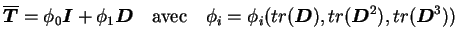 $\displaystyle \overline{\boldsymbol T} = \phi_0 \boldsymbol{I} + \phi_1
\bolds...
...uad \phi_i =
\phi_i(tr(\boldsymbol D),tr(\boldsymbol D^2),tr(\boldsymbol D^3))$