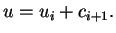 $\displaystyle u = u_i + c_{i+1}.$