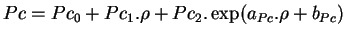 $\displaystyle Pc = Pc_0 + Pc_1 . \rho + Pc_2 . \exp(a_{Pc} . \rho + b_{Pc} )
$