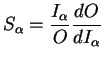 $\displaystyle S_\alpha = \frac{I_\alpha}{O} \frac{d O}{d I_\alpha}$